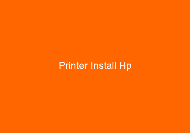 Printer Install Hp 1