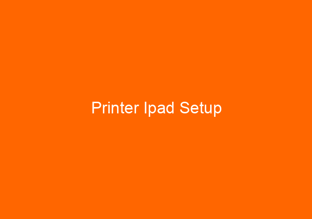 Printer Ipad Setup 1