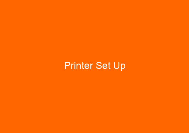 Printer Set Up 1