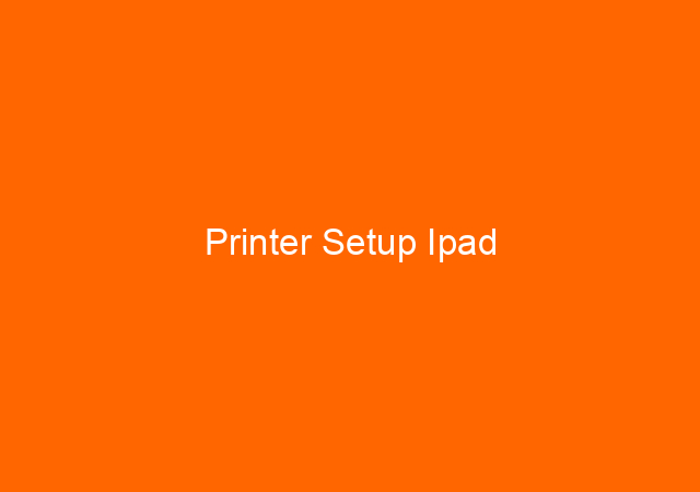 Printer Setup Ipad