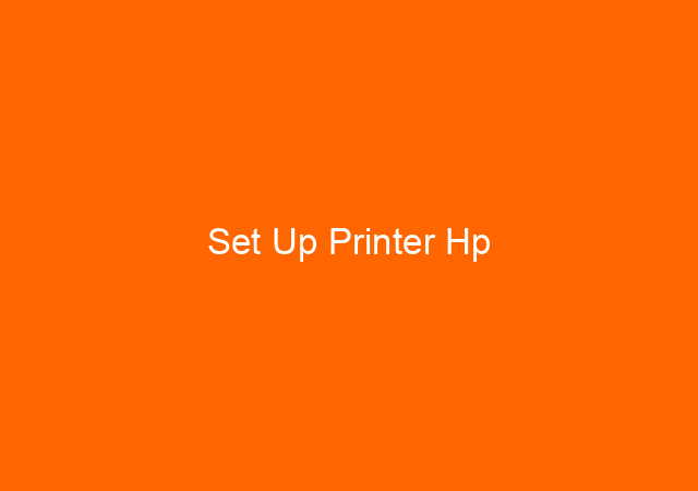 Set Up Printer Hp 1