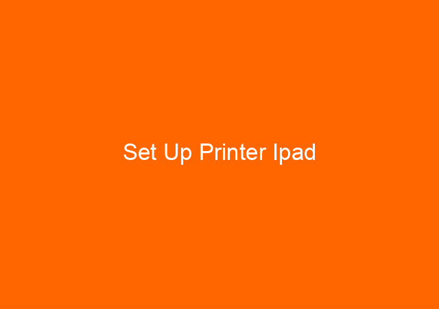 Set Up Printer Ipad 1