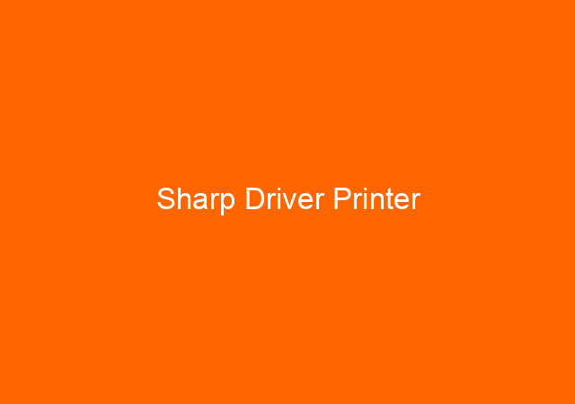 Sharp Driver Printer