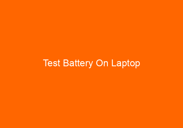 Test Battery On Laptop