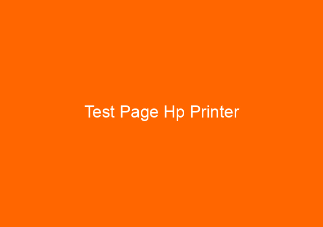 Test Page Hp Printer 1