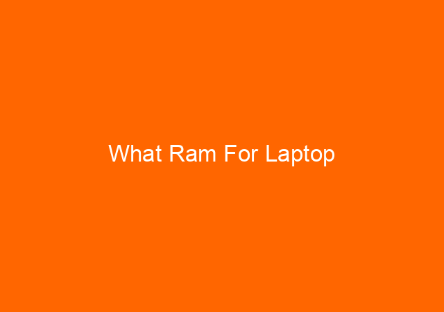 What Ram For Laptop