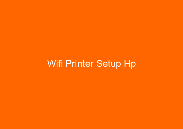 Wifi Printer Setup Hp