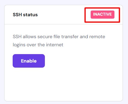 SSH access disable