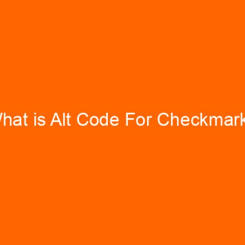 What is Alt Code For Checkmark?